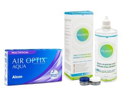 Air Optix Aqua Multifocal (6 šošoviek) + Solunate Multi-Purpose 400 ml s puzdrom