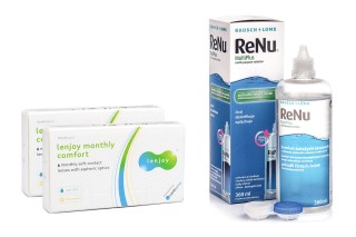 Lenjoy Monthly Comfort (12 šošoviek) + ReNu MultiPlus 360 ml s puzdrom