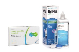 Lenjoy Monthly Comfort (6 šošoviek) + ReNu MultiPlus 360 ml s puzdrom