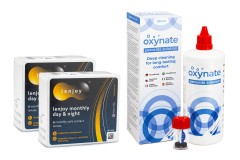Lenjoy Monthly Day & Night (12 šošoviek) + Oxynate Peroxide 380 ml s puzdrom