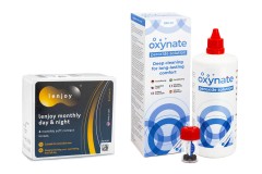 Lenjoy Monthly Day & Night (6 šošoviek) + Oxynate Peroxide 380 ml s puzdrom